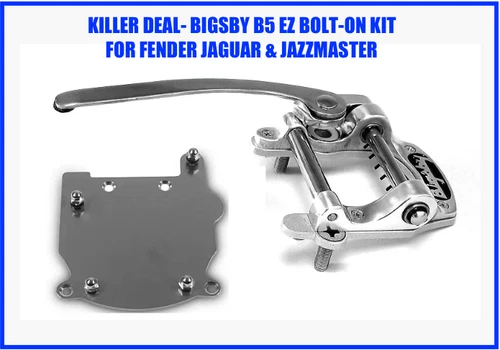 BEST DEAL Bigsby B5 Vibrato & Vibramate Silver V5-JAM 4 Fender Jaguar/Jazzmaster