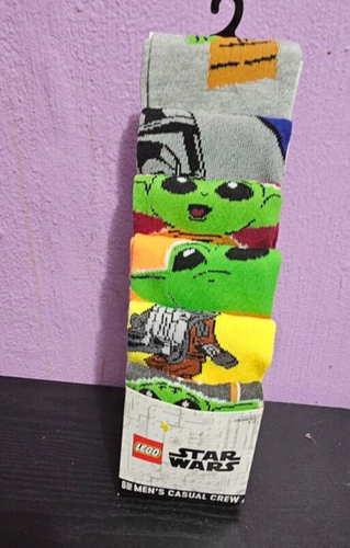 Lego Star Wars NEW♈Men's BioWorld Crew Socks, 6-Pack Fits Shoe 8-12 - Picture 4 of 5