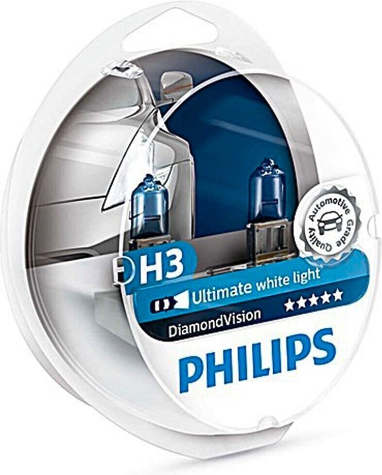 Philips bianco diamante 5000K H3 55 W due lampadine ricambio fendinebbia...