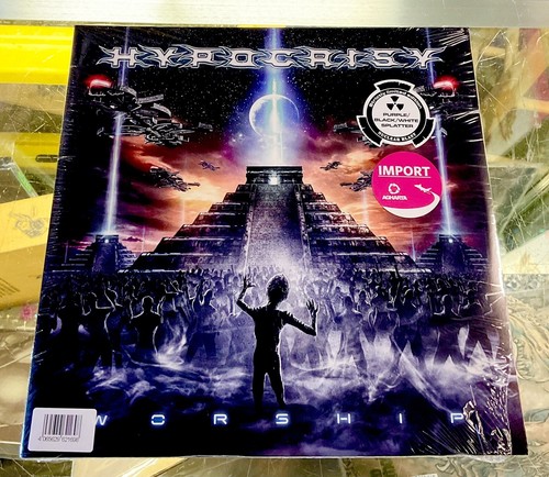Hypocrisy-Worship 2xLP auf lila/schwarz & weiß Splatter farbiges Vinyl