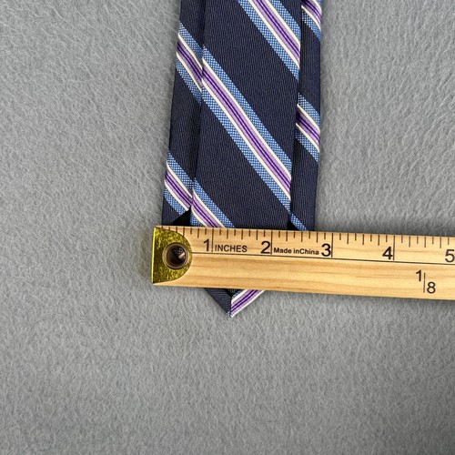 Express Necktie Gray Purple Striped Silk Blend New NWT - Picture 6 of 10