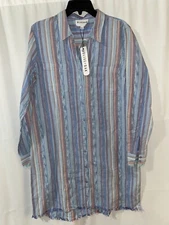 Olive + Oak Vero Shirt Dress Button Vertical Stripe Women’s Large New with Tag