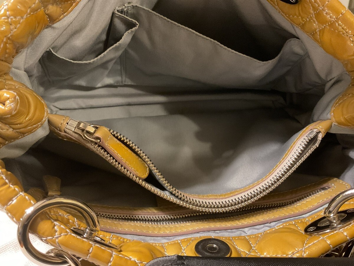Christian Dior Cannage Yellow Patent Leather Bag | eBay