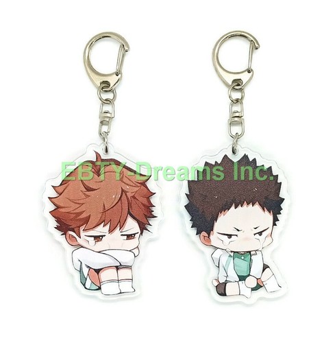 Set of 2 Haikyuu Anime Acrylic Keychain Hajime Iwaizumi Iwa-chan Oikawa Tooru v1 - Picture 1 of 2