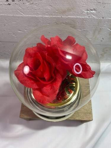 Glücksstern Kunststoffkugel mit leuchtenden Rosen Lichter Arbeit Spieluhr funktioniert nicht - Bild 5 von 8