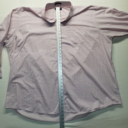 Damon Pink Checkered Button Up Shirt Long Sleeve Ultra Poplin Adult Men 22 36-37 - Picture 7 of 8