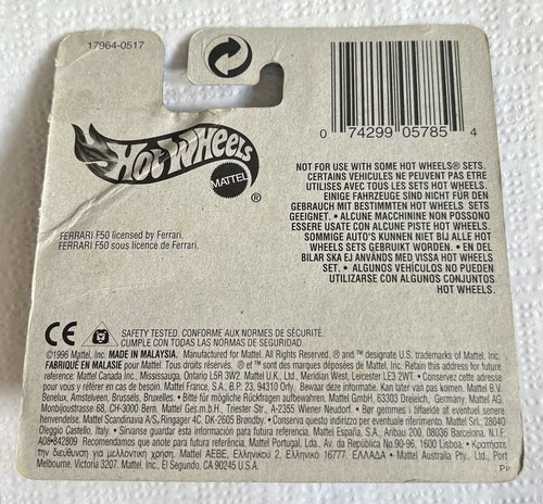 Hot Wheels Red Ferrari F50 Convertible Lace Wheel - European Short Card - Bild 2 von 3
