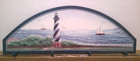 Light House ~Ocean with Sailboats ~Wood Wall Hanging 4 Pegs Key ~Cup ~Hat Holder