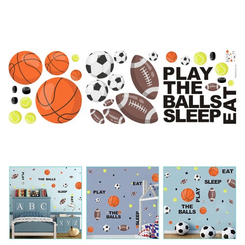 Sports Ball Wall Sticker Astetic Room Decor Household Football
