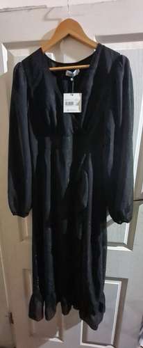 atmos and here dress Malia Wrap Dress with silver threads size 10 bnwt - Picture 3 of 5