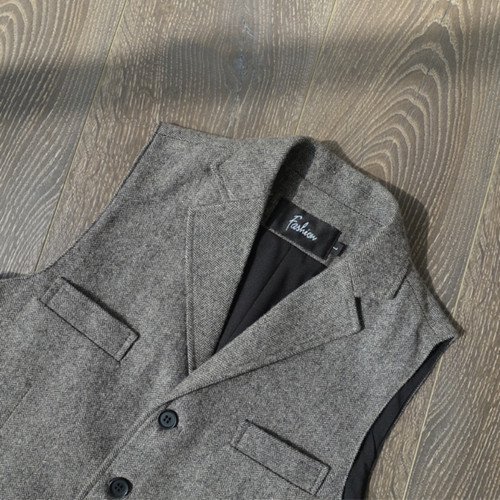 Herren Anzug Tanktop Weste Tweed Weste Mantel Jacke Business Arbeit Retro DE - Bild 6 von 24