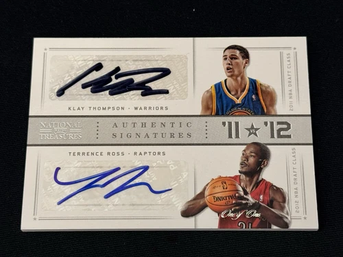 Klay Thompson / Ross 2012-13 National Treasures Dual Auto 11 Vs 12 NT Rookie 1/1