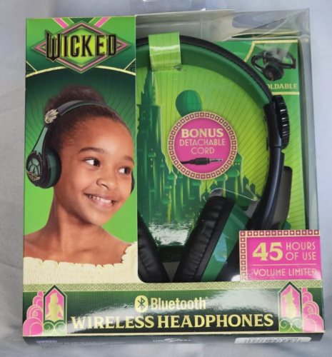NUEVO Auriculares Wicked Elphaba Inalámbricos Bluetooth Negros y Verdes Excelentes Gráficos - Imagen 4 de 5