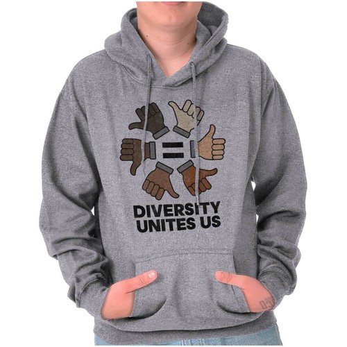 Race Equality Diversity Unites Us Thumbs Up Hoodie Hooded Sweatshirt Men Women - Picture 8 of 10