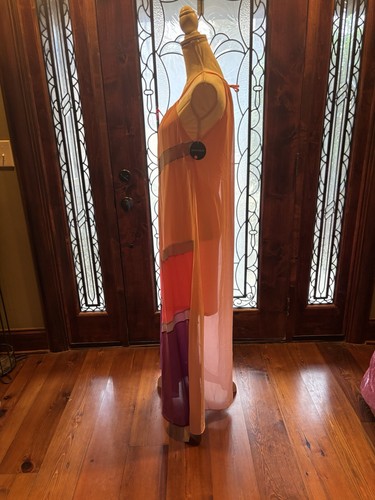 Joyfunear Women Pink Multi Chevron Stripe Sleeveless Maxi Dress Medium NWT - Picture 4 of 4