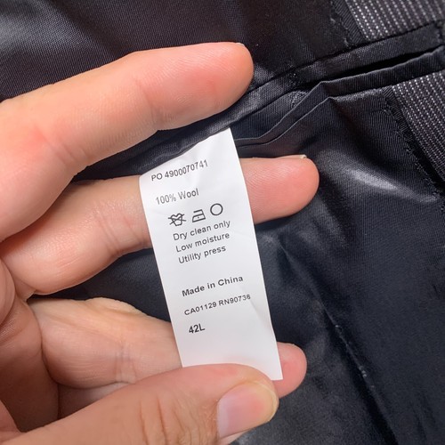 Calvin Klein Jacket Mens 42 long Black Suit Dress 2 Buttton Extreme Slim - Foto 7 di 8
