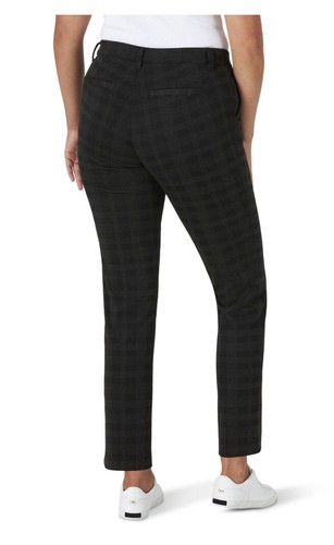 👖Comfort Waist Knit 6M Pants Black & Gray Plaid Straight Leg - Picture 2 of 7