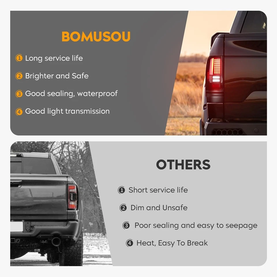 LED 尾灯适合 Ram 1500 1994 - 2001,适用于 Ram 2500 3500 1994 - 2002,后... — 第 4/4 张图片