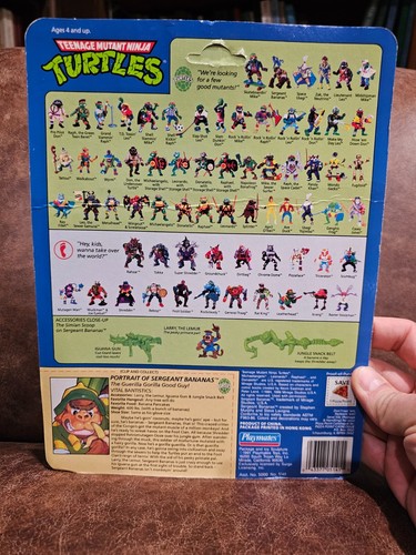 1991 Playmates Teenage Mutant Ninja Turtle Sergeant Bananas -Unpunched - Picture 2 of 2