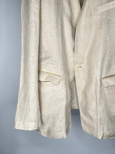 Luxus Dolce & Gabbana Gold Herren beige Leinenmischung Sommer Blazer Größe UK44 EU54 - Bild 6 von 20