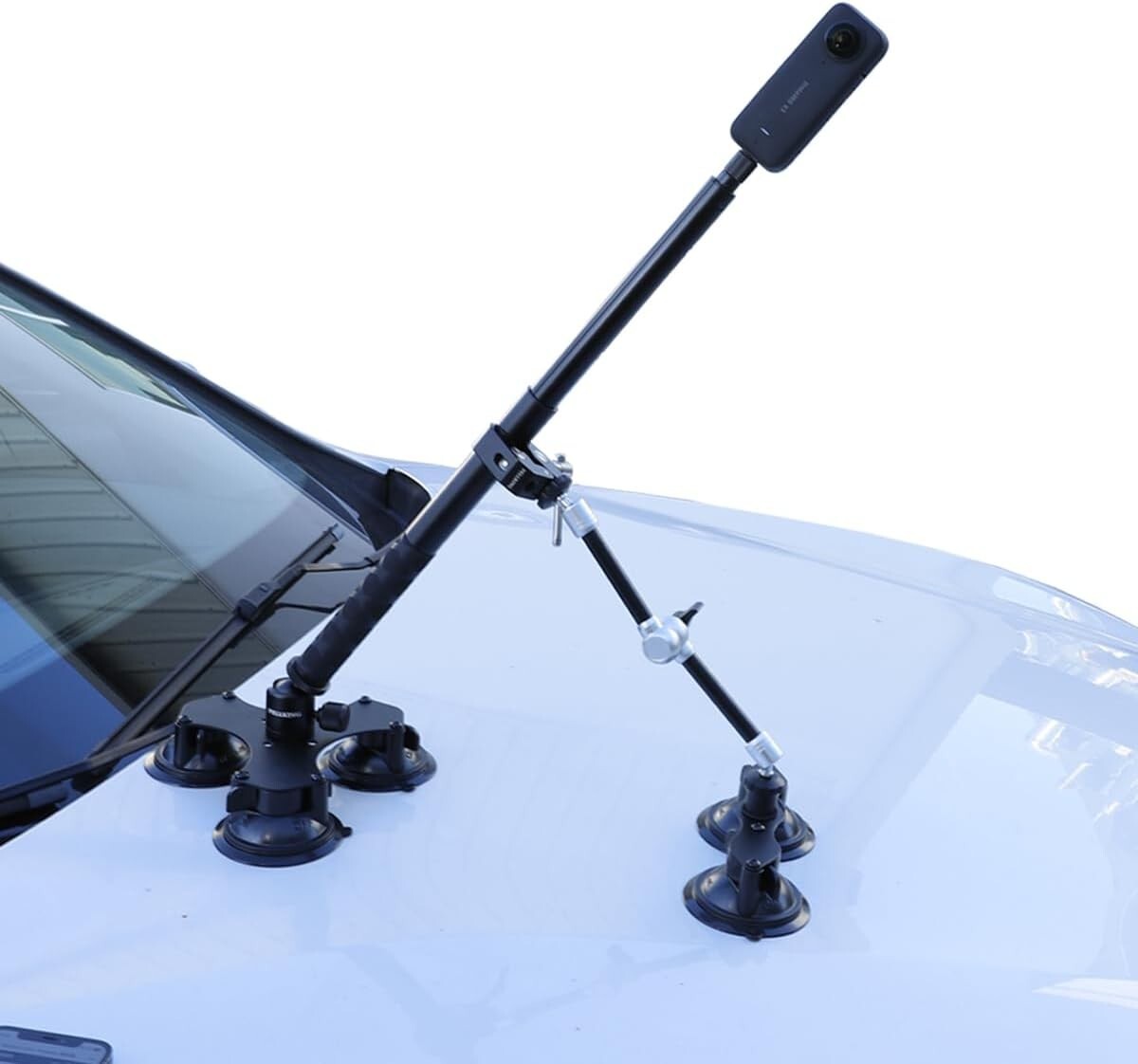 Suction Car Mount Insta360 X3, X2,GO 3, 4i1 Cups W/ 114cm Selfie