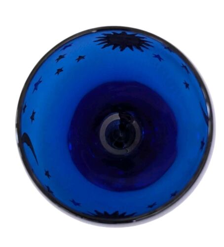 Libbey Celestial Goblet Glass Libbey SUN MOON STARS Glass (One) Cobalt Blue - Picture 6 of 7
