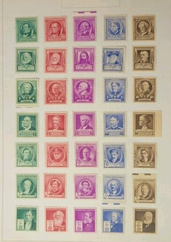 US Scott #859-893, 1940s MNH, Famous Americans, Complete Set of 35 Stamps  - Picture 1 of 10