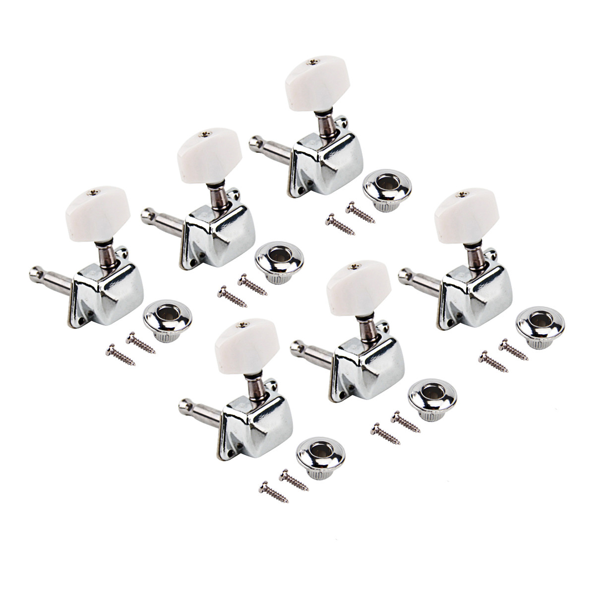 Guitar String PEG Verriegelungs Tuner Tuning Pegs Machine Köpfe Black 6R Inline