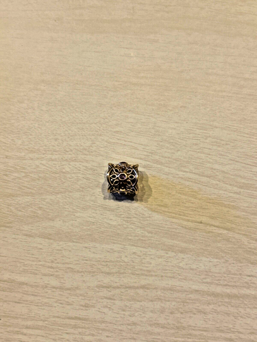 Genuine Pandora 14k Gold Pink Sapphire Golden Radiance Freesia Charm π 585 ALE - Picture 3 of 5
