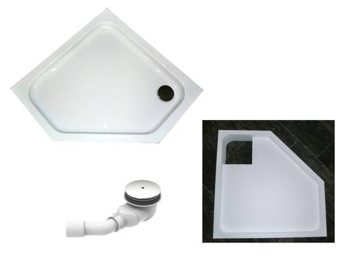 Acryl DUSCHWANNE fünfeck / 5-eck 90 x 90 cm oder 100 x 100 cm flach / superflach - Bild 7 von 10