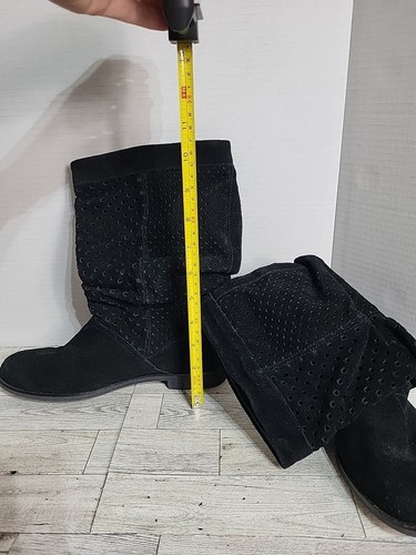 Toms Serra modische lässige schwarze perforierte Wildlederstiefel 710515 Damen US-Größe 7,5 - Bild 9 von 9