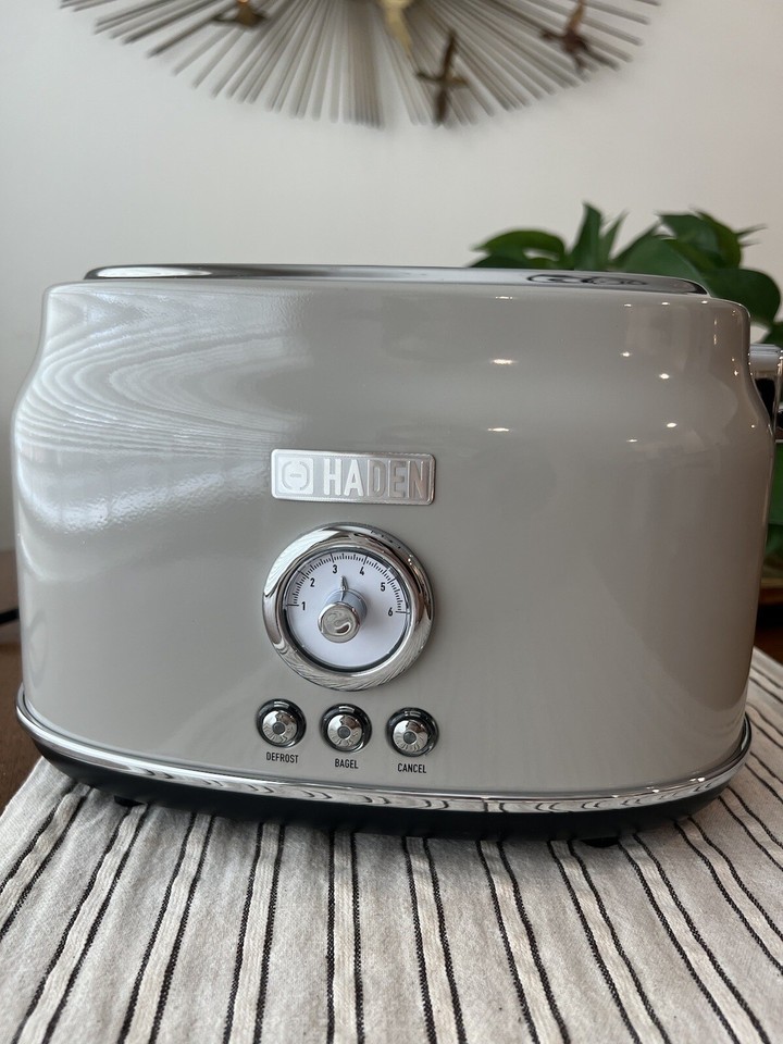 Haden Dorset 2 Slice Wide Slot Stainless Steel Toaster Putty Beige