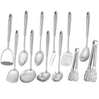 18/10 Stainless Steel Kitchen Utensils Set - 12 PCS All Metal Cooking Tools &...