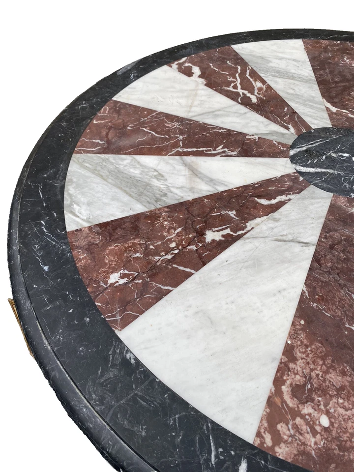 65987 Супер качество круглый мраморный верхний обеденный / фойе стол - Изображение 4 из 4