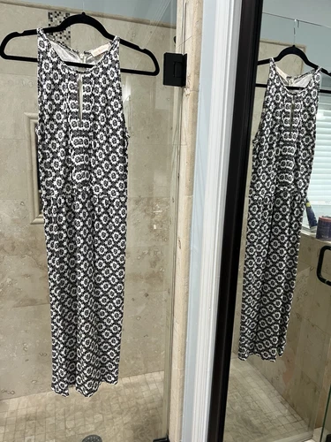 Abito midi donna Tory Burch Erin senza maniche balletto blu stampa cristallo S Keyho