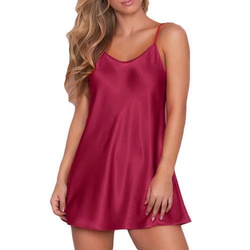 Lencería de moda de verano de seda helada de color liso para mujer ropa de dormir suelta suave - Imagen 7 de 25