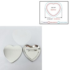 2x2-1/4" 52x57mm DIY Pin Badge Back Button Parts 100 Sets/Pack