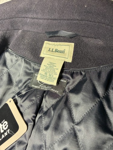 NWT L. L. Bean Bellandi Double-Breasted Wool Peacoat Womens 18 Reg Black - Picture 4 of 11