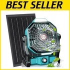 Portable 10W Solar Camping Fan with LED Light - Lightweight Outdoor Essentials