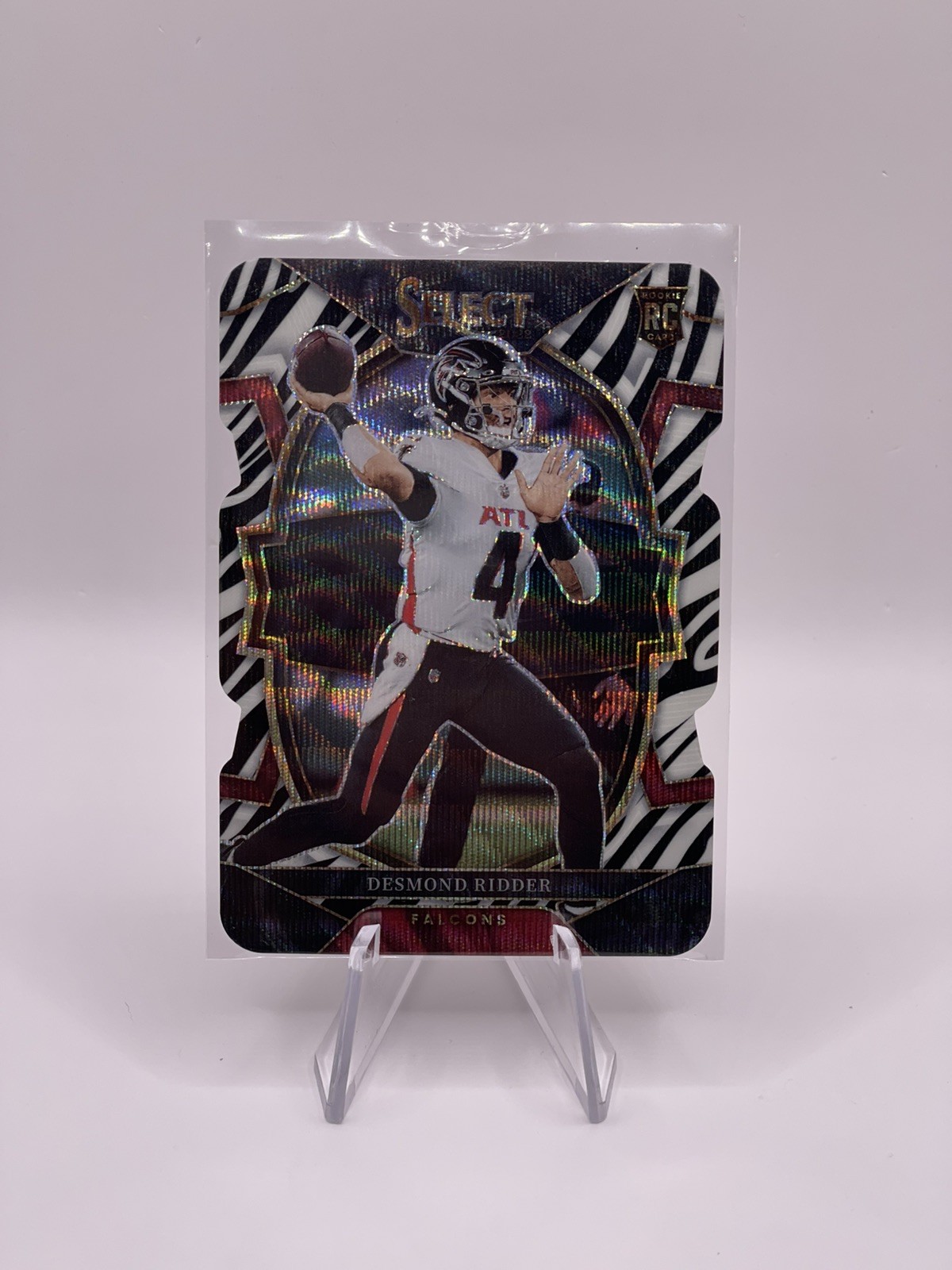 2022 Panini Select - Concourse Level Desmond Ridder #36 Zebra Prizm Die-Cut RC