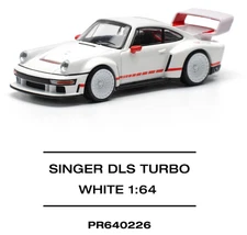 Pop Race Porsche 911 Singer DLS Turbo - White 1:64 Scale Diecast Car PR640226