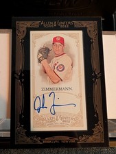 2012 Topps Allen & Ginter's - Framed Mini Autographs Jordan Zimmermann #AGA-JZ 
