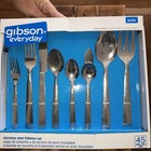 45 piece Stainless Steel Flatware & Serving Set by Gibson Serves 8 - NEW in Box