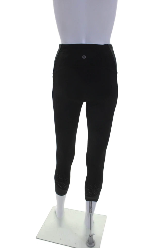 Leggings Lululemon Mujer Texturizados Forrados Ajustados Malla Inferior Negros Talla 6 Foto 3 de 4