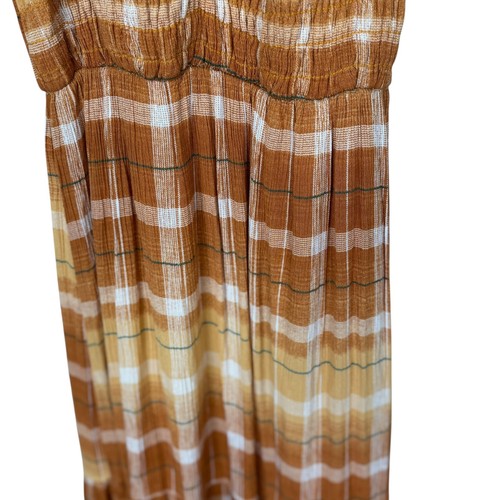Anthropologie En Elly Plaid Maxi Dress S Ruffle Sleeve Smocked Bodice Fall Color - Bild 11 von 16