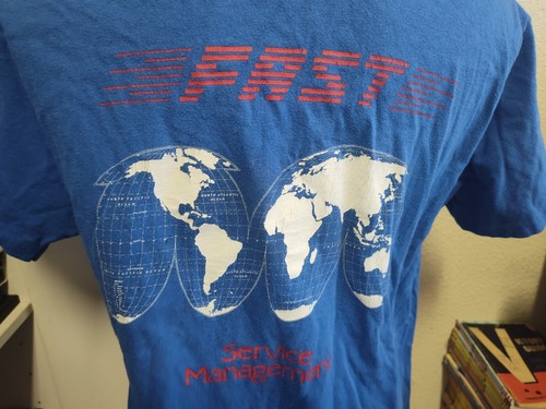 VINTAGE AMDAHL FAST IBM 1988 T SHIRT BLUE L HANES BEEFY T SINGLE STITCHED USA - Picture 2 of 6