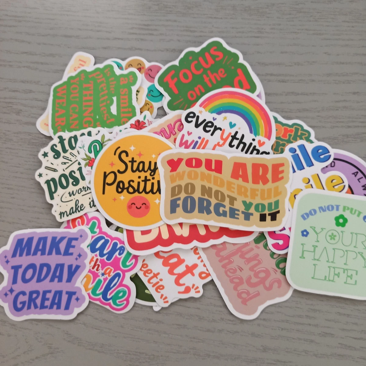 25pc Positive Encouragement Stickers Scrapbook Craft AUS Free Postage I