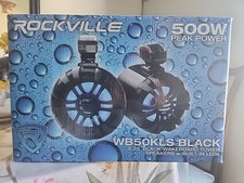  2 Rockville WB50KLS BLACK 5.25" 250w Metal Tower Speakers For ATV/UTV/Cart/RZR