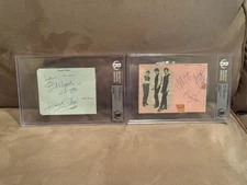 Rolling Stones Signed Set - Jagger Richards Wyman Watts Jones Beckett Slabbed