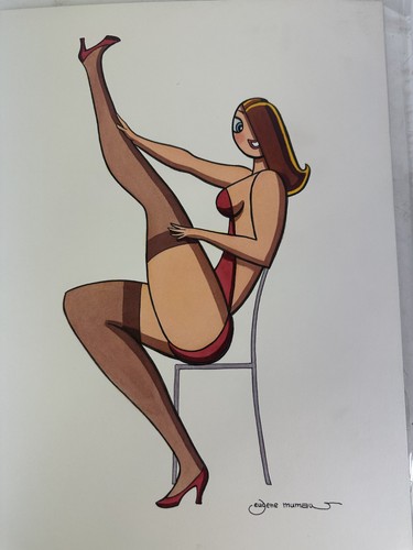 1960’s Original Pin Up Art Painting Signed Eugene Mumaw 1930-2006 LEGS - Picture 2 of 4